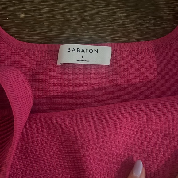 Babaton Sculpt Knit Cropped Tank - Raspberry Pink - Picture 2 of 2